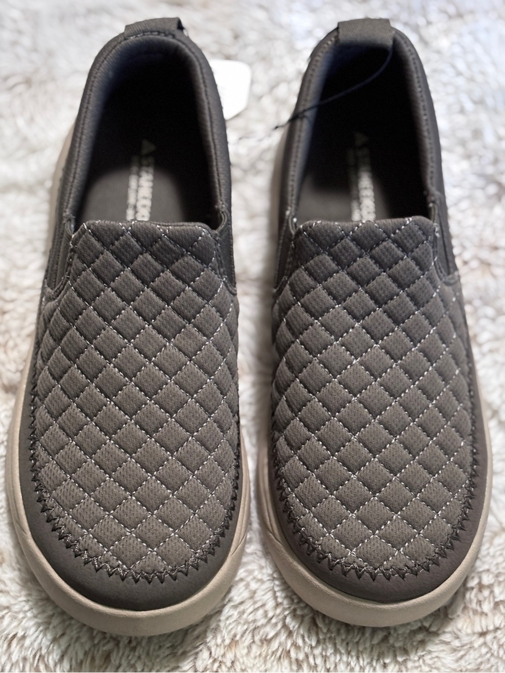 Staheekum Women’s Quilted Slip-On Casual Shoe in Taupe Size 8